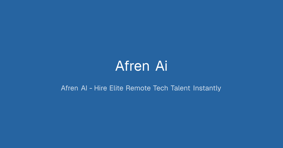 Afren AI